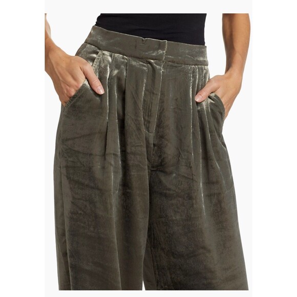 Splendid Women's Green Irene Pants Size 10 wild legs soft velvet high waist pant - Picture 4 of 14